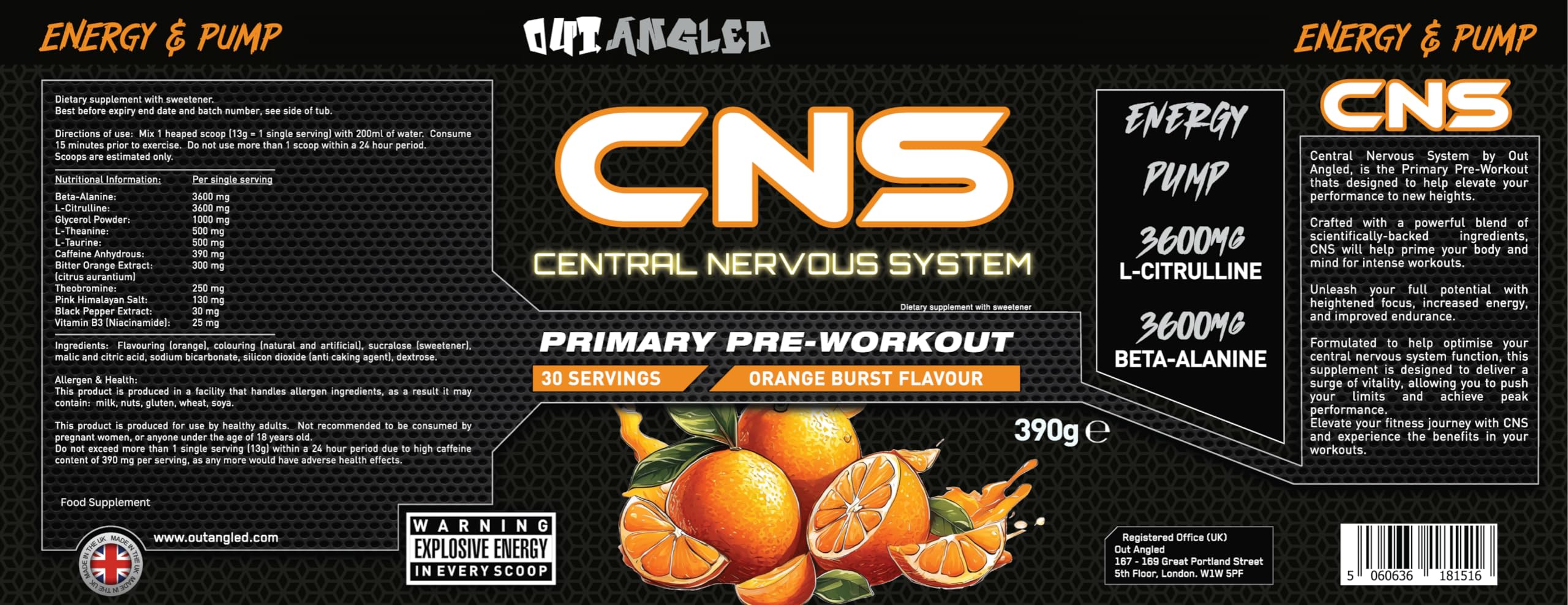 Outangled CNS - Pre-Workout Powder