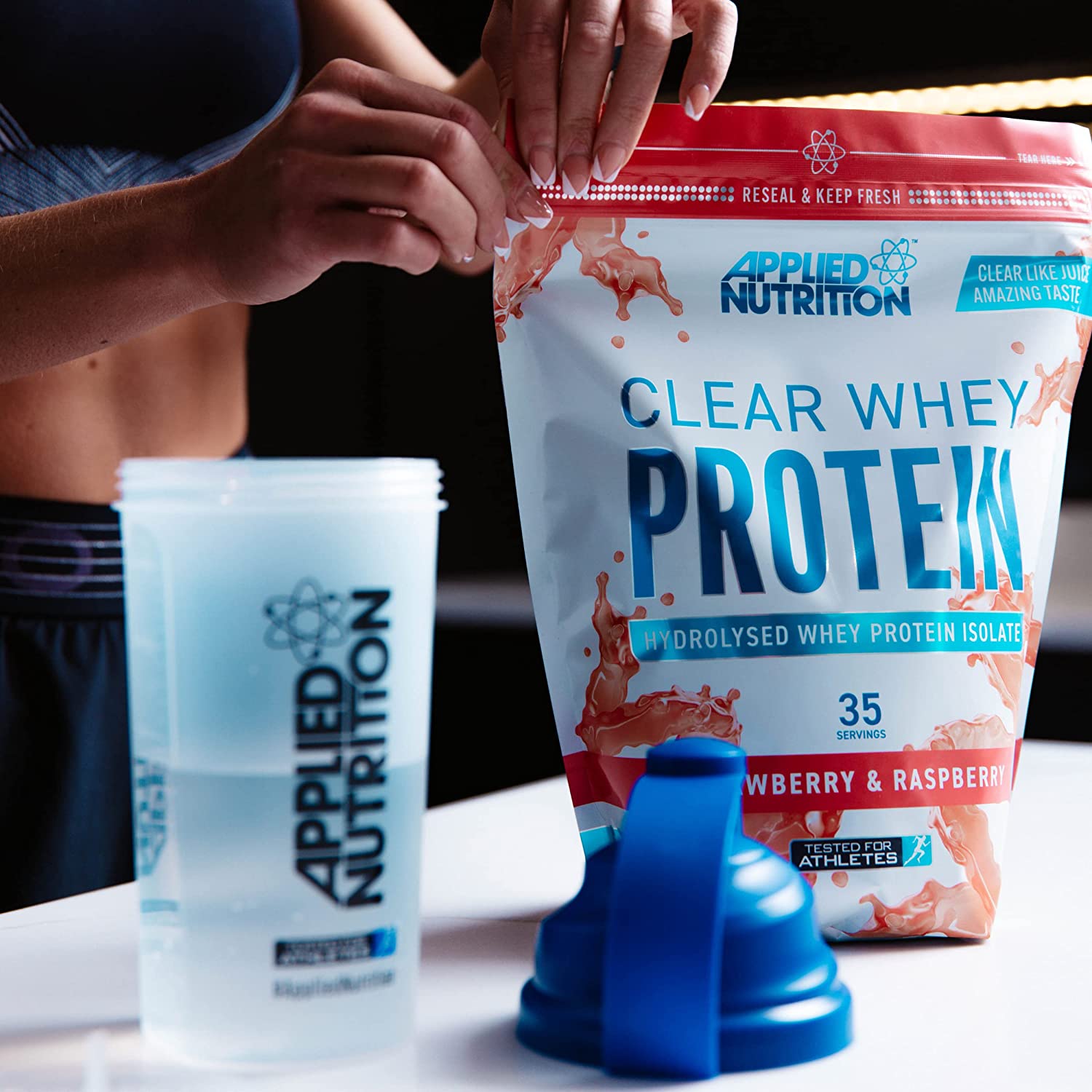 Applied Nutrition Clear Whey with strawberry raspberry flavor for muscle recovery and weight management