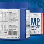Blue Applied Nutrition Pump 3G supplement container with ingredients and benefits