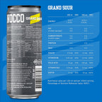 Nocco Focus sugar free energy drink can with nutritional info display