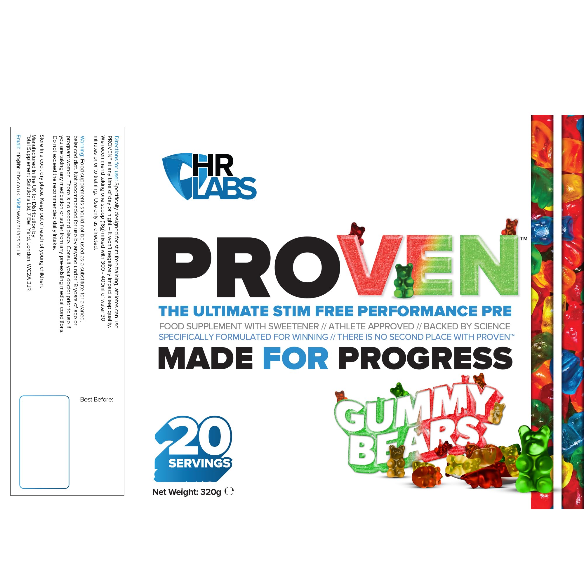 HR Labs Proven - 320g / Gummy Bear - Pre-Workout