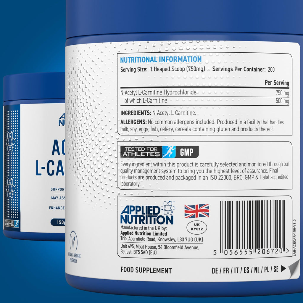 Applied Nutrition Acetyl L-Carnitine 300g - 150g / Unflavoured - Carnitine Capsules