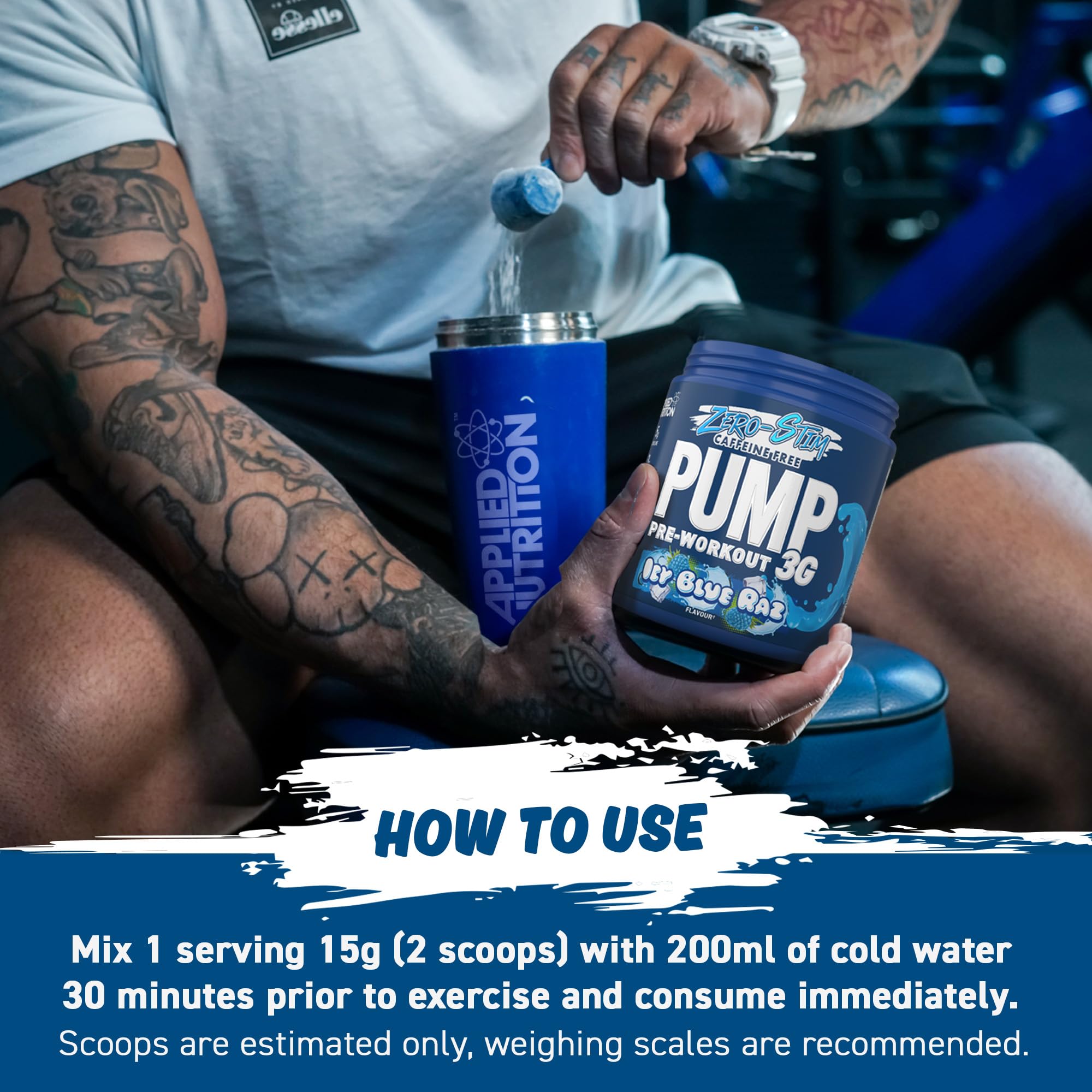 Person preparing Applied Nutrition Pump 3G Zero with citrulline malate and vitamin B12