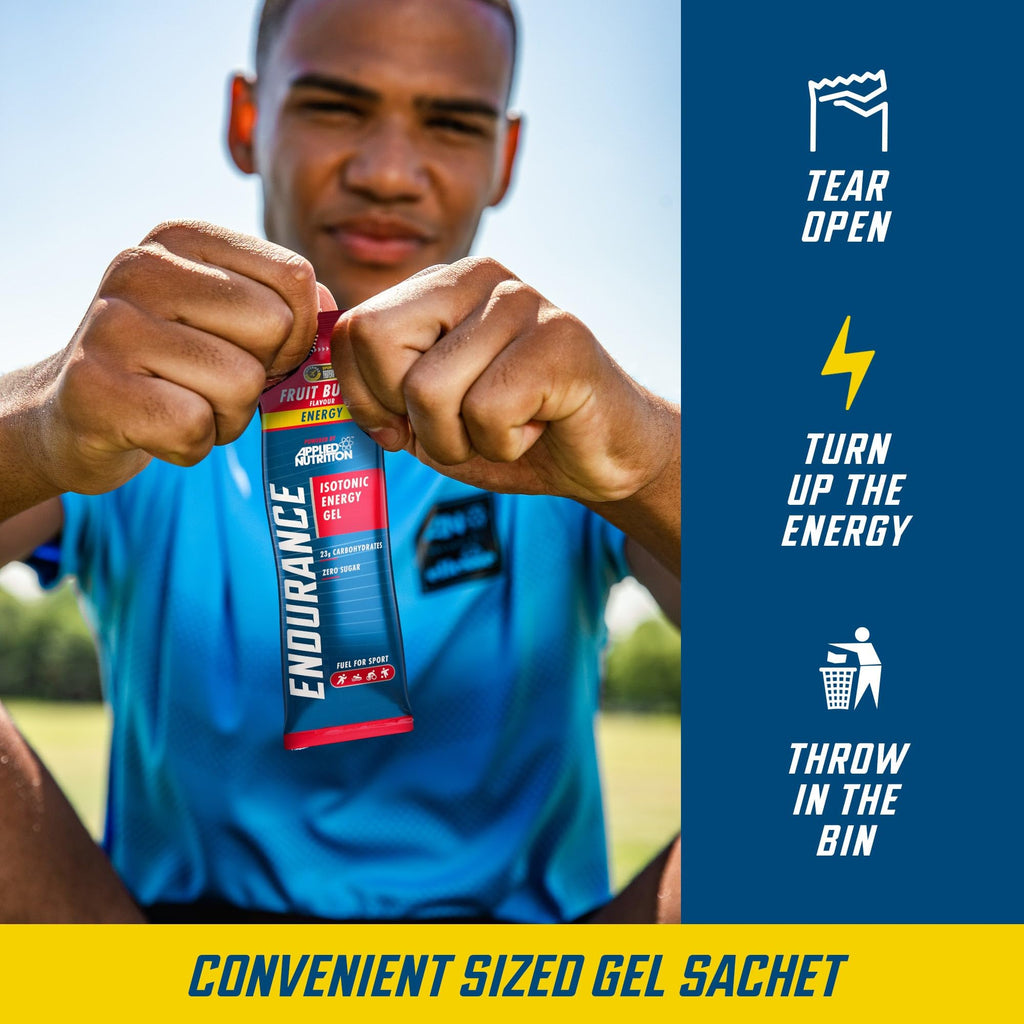 Open Applied Nutrition Endurance Energy Gel Pack, halal certified gel pack in action