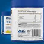 Blue and white Applied Nutrition Tri-Magnesium Powder container with magnesium bisglycinate for restful sleep