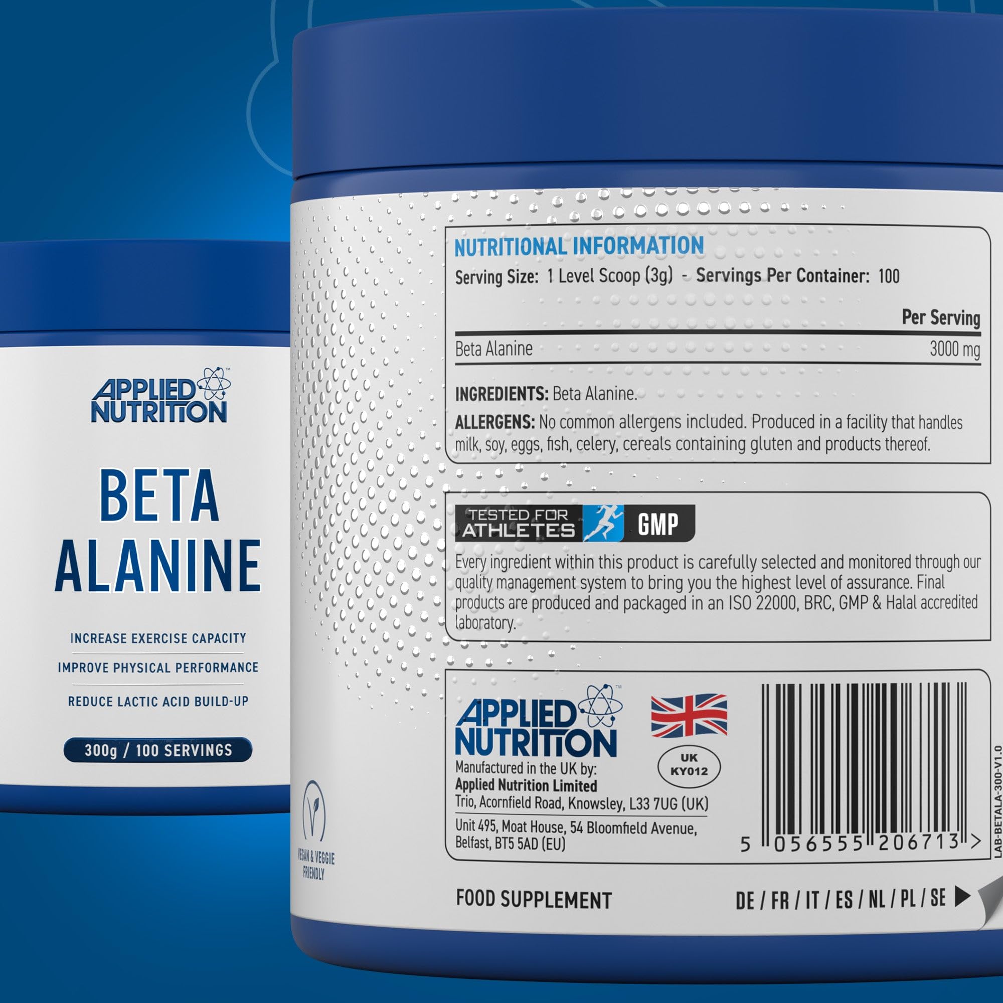 Applied Nutrition Beta Alanine - 300g / Unflavoured - Beta Alanine Powder