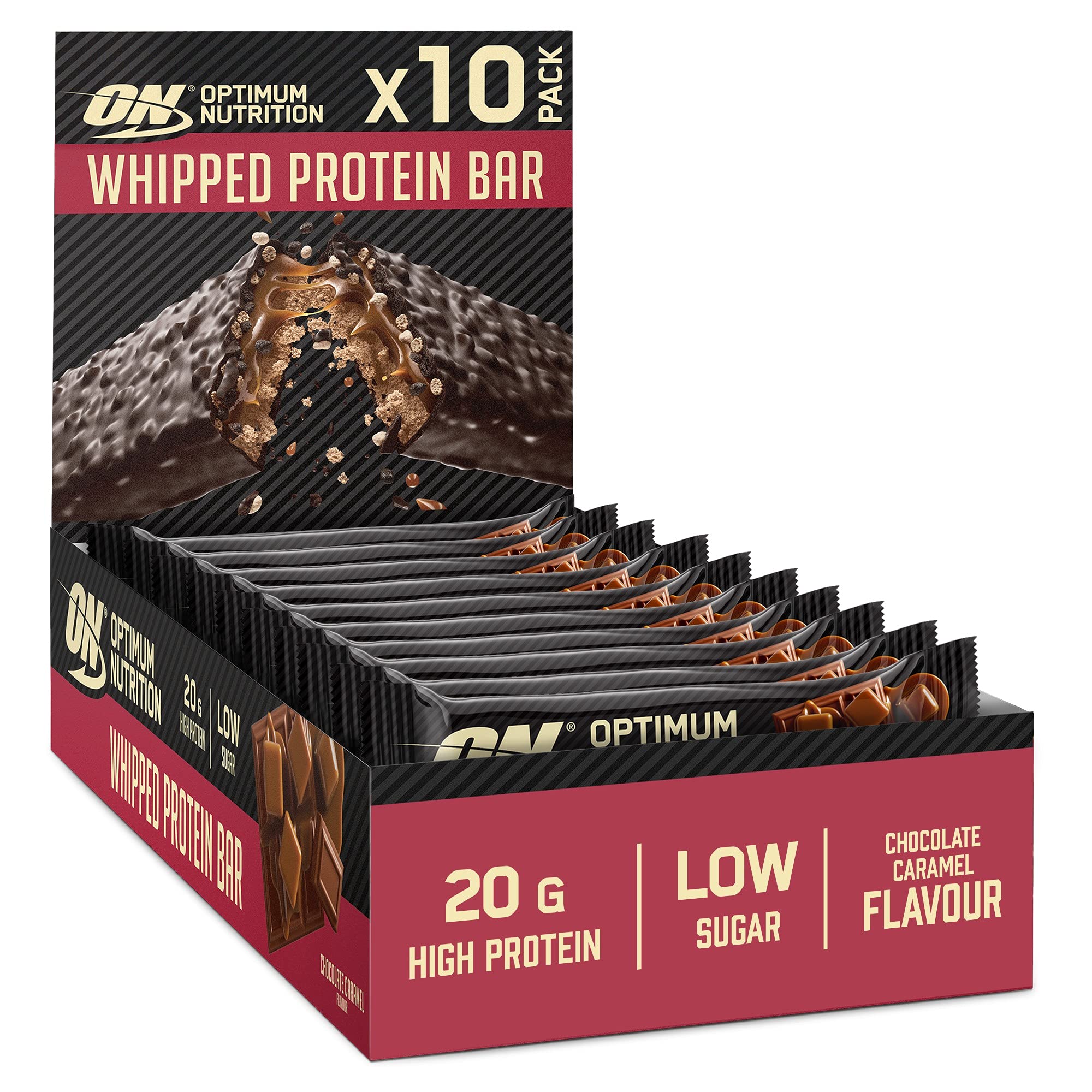 Optimum Nutrition Whipped Protein Bar - 10x60g / Chocolate Caramel - Protein Bars