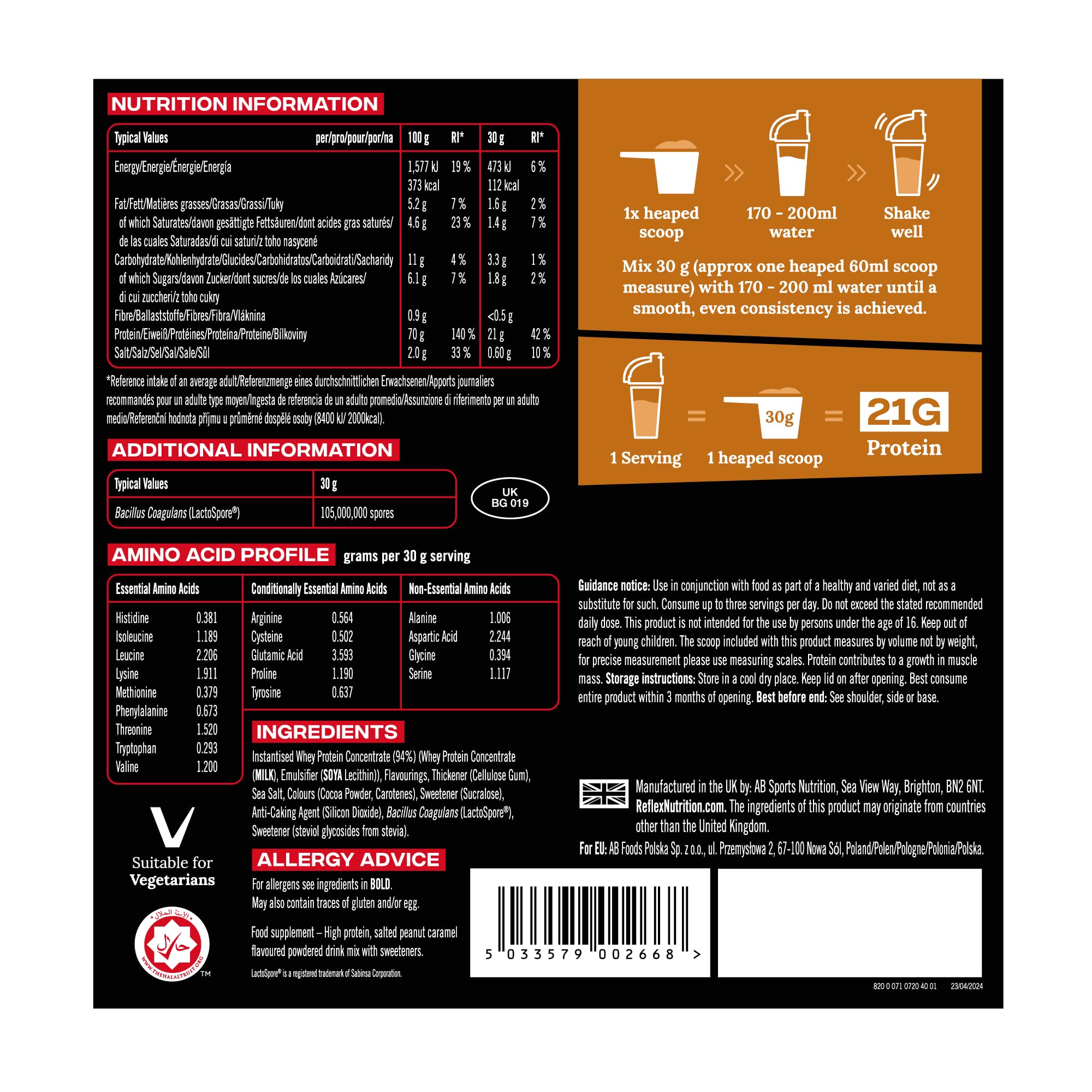 Reflex Nutrition 100% Whey - Whey Proteins