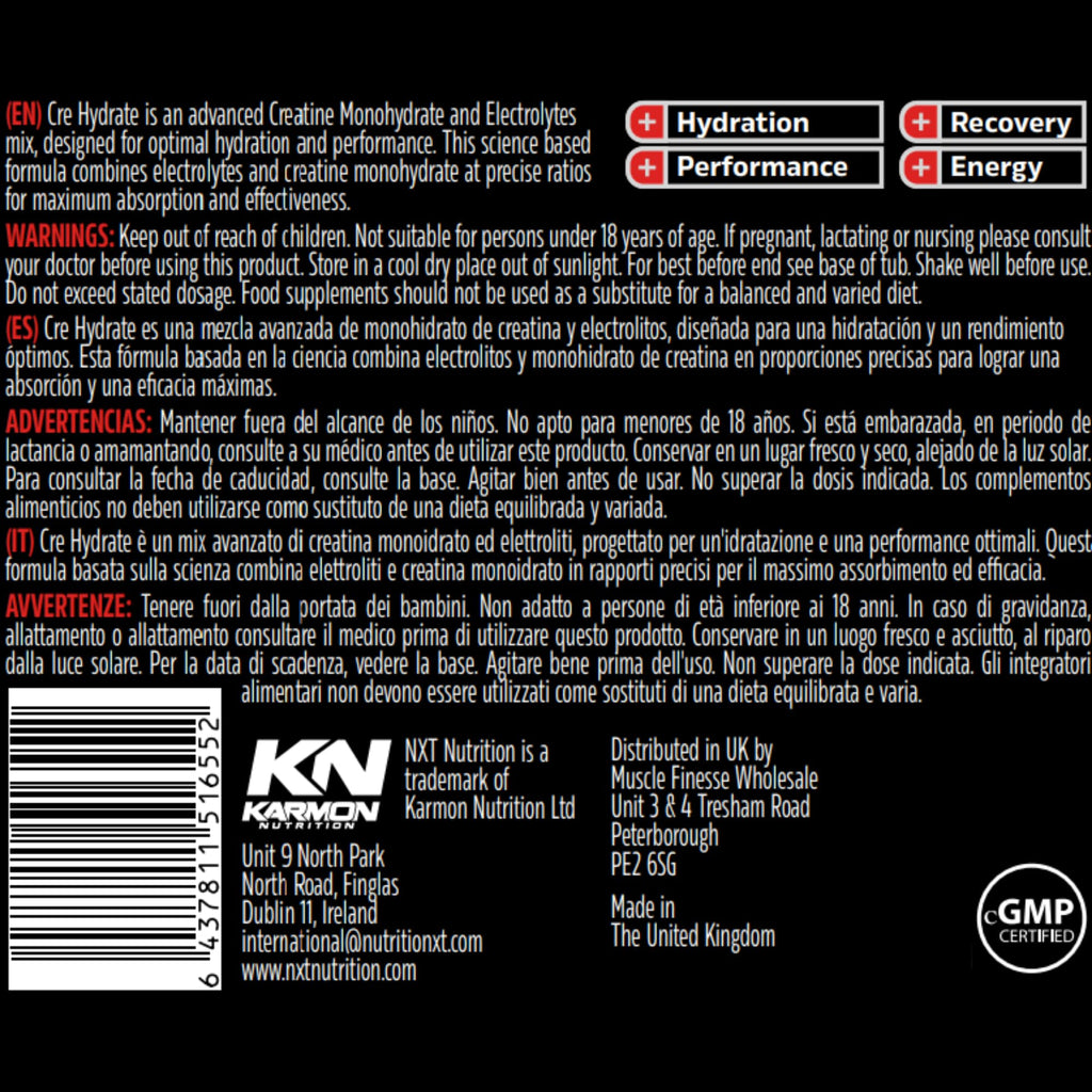 NXT Nutrition CRE Hydrate 180g