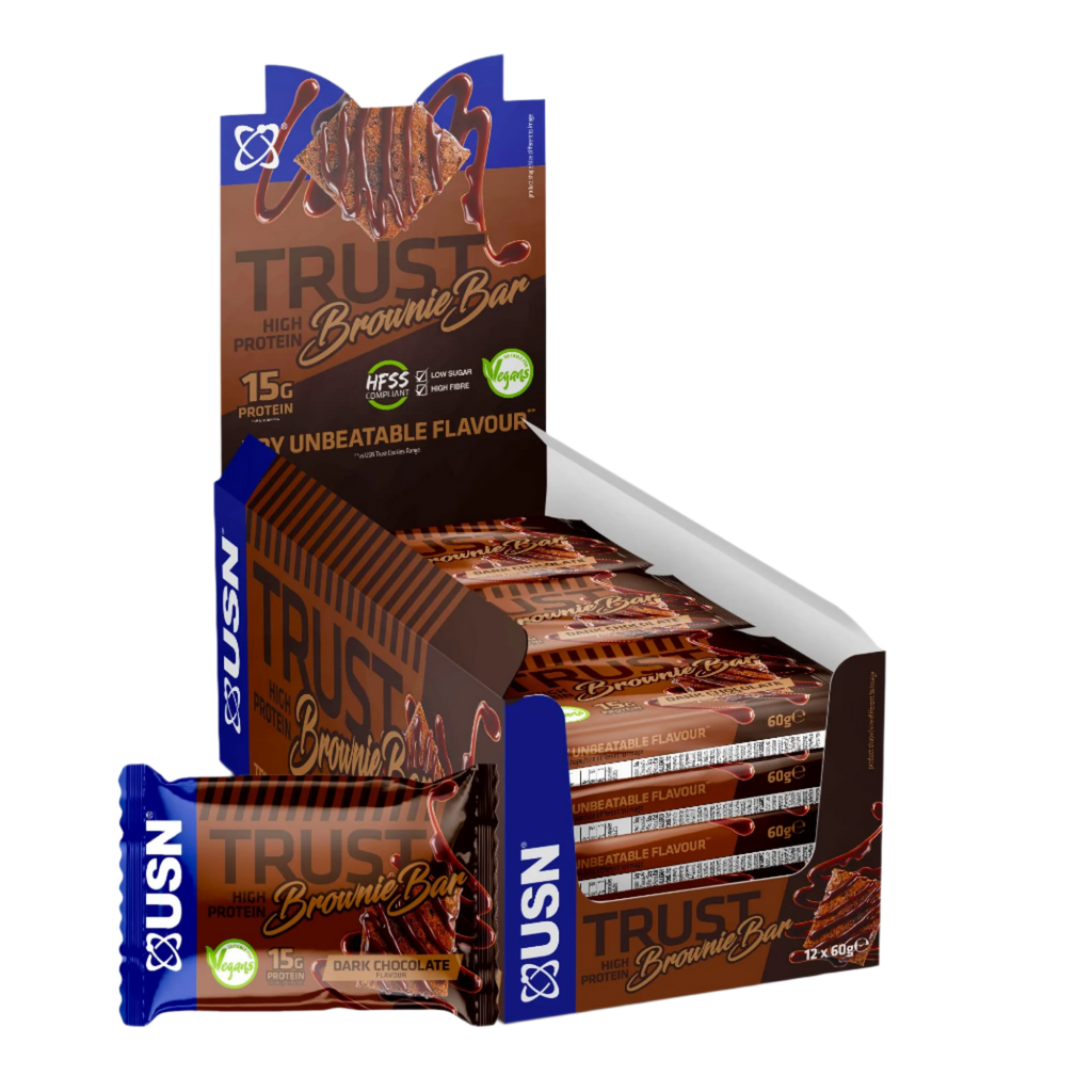USN Trust Vegan Brownie - 12x60g / Dark Chocolate - Vegan Protein Bars