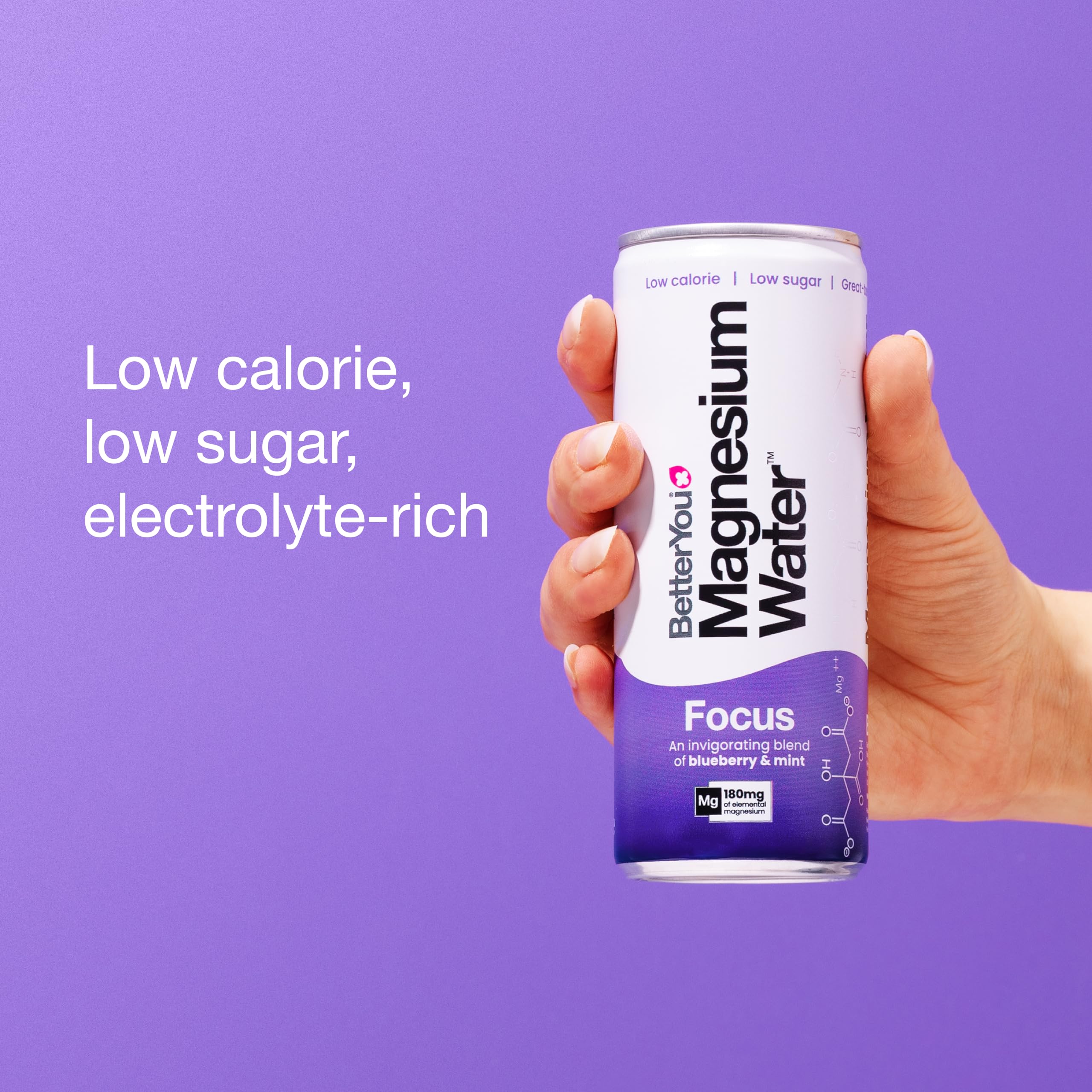 BetterYou Magnesium Water Focus - 12x250ml / Blueberry & Mint - Flavoured Water