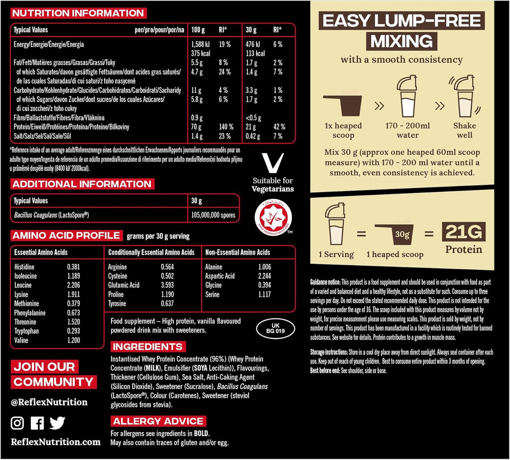 Reflex Nutrition 100% Whey - Whey Proteins
