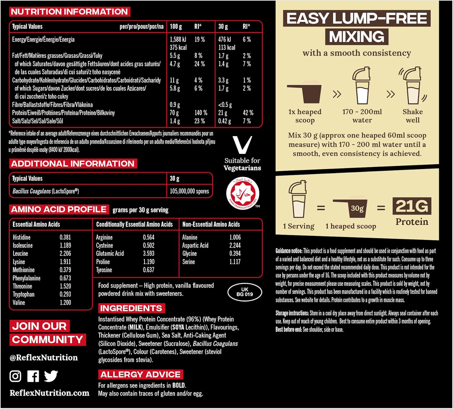 Reflex Nutrition 100% Whey - Whey Proteins
