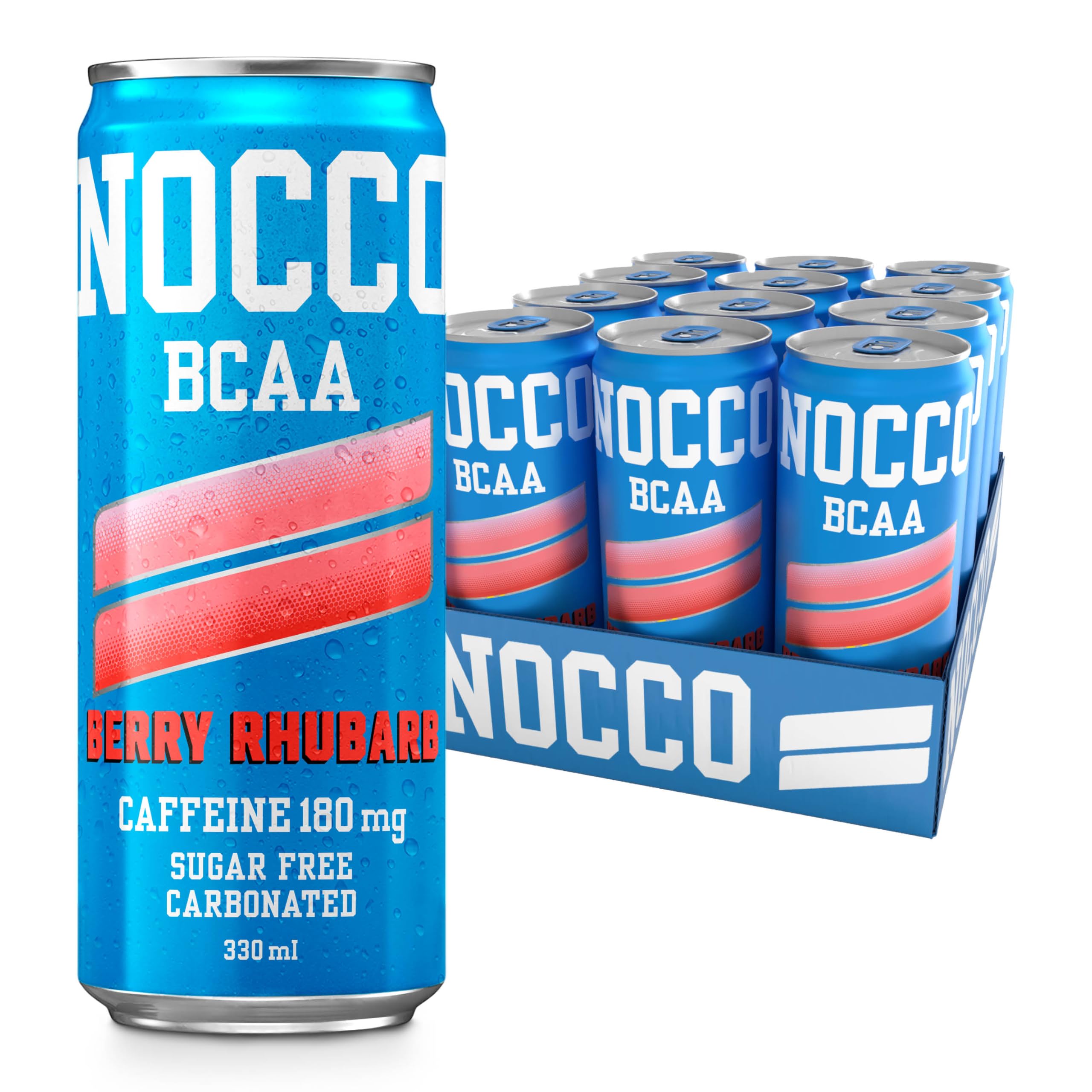 NOCCO BCAA - 12x330ml / Berry Rhubarb - Amino Acids Ready-to-Drinks