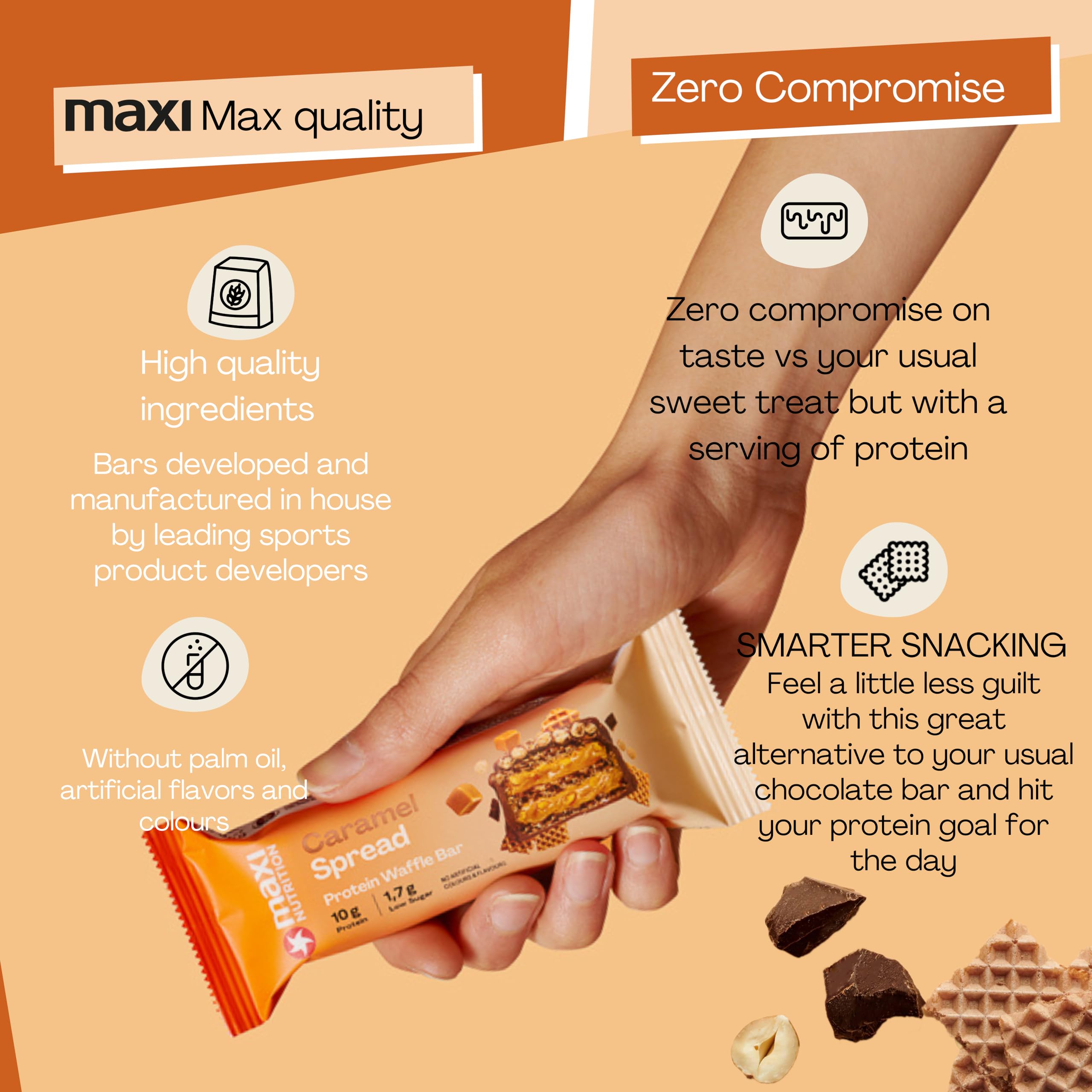 MaxiNutrition Protein Waffle Bar - Protein Bars