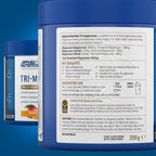 Blue Applied Nutrition Tri-Magnesium Powder container with product info for restful sleep