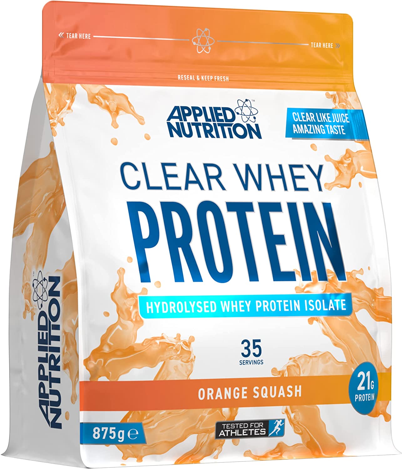 Orange squash flavored ultra-hydrolysed whey protein for muscle recovery and weight management