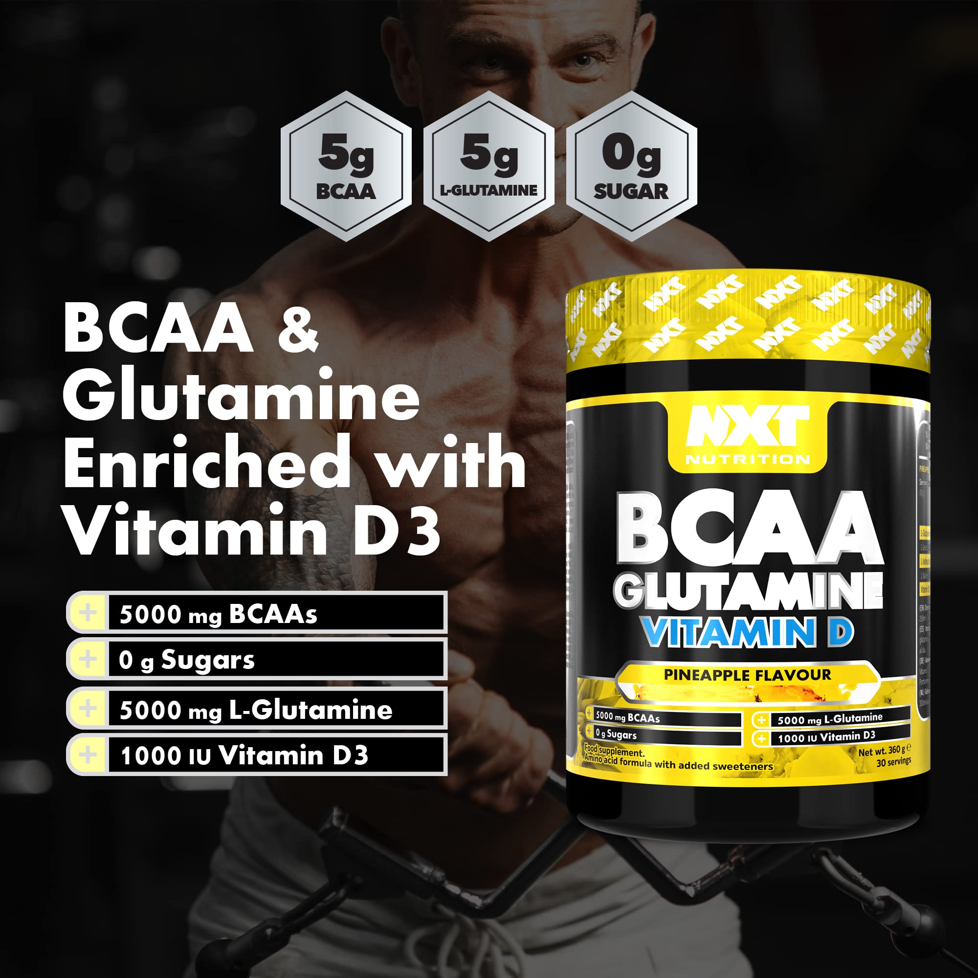 NXT Nutrition BCAA, Glutamine & VIt D 360g