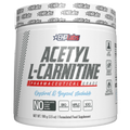 White tub of EHP Labs Acetyl L-Carnitine dietary supplement, pharmaceutical grade