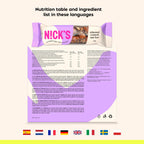 Nick’s Nut Bar vegan nut with cocoa butter, nutrition facts, and ingredients list