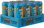 12-pack of Monster Energy Juiced Mango Loco carbonated energy drinks in a box