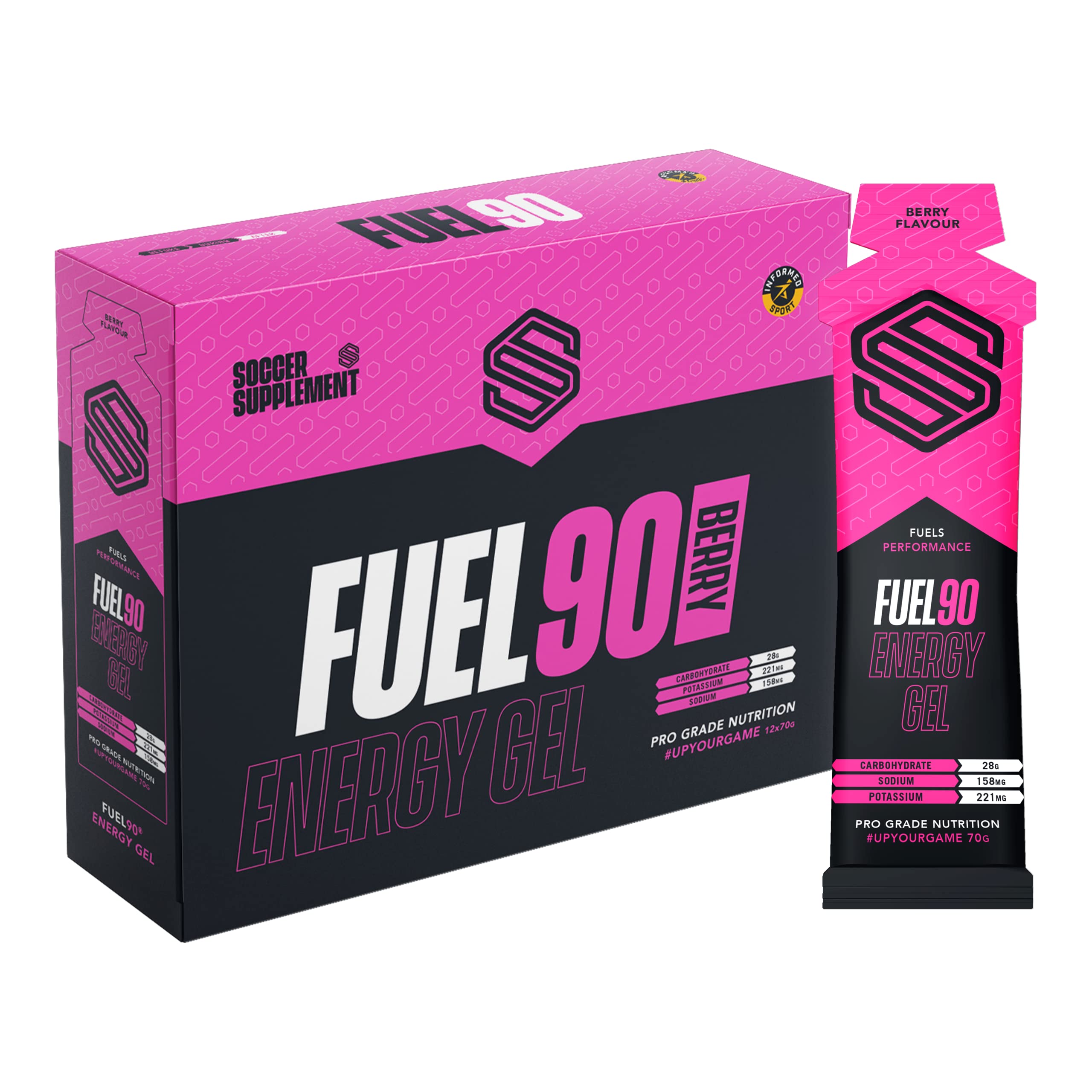 Soccer Supplement Fuel90 Energy Gel - 12x70g / Mixed Berry - Energy Gels