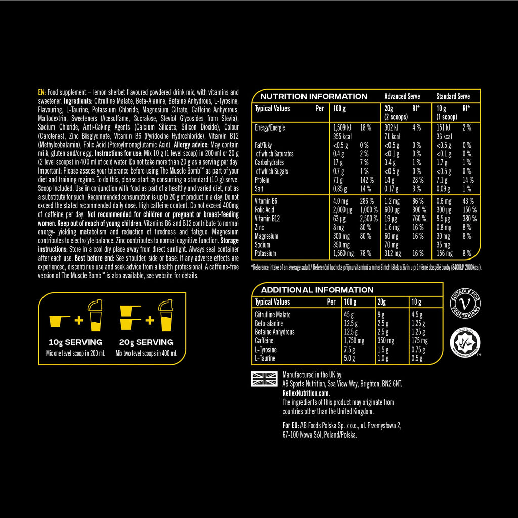 Reflex Nutrition The Muscle Bomb - Pre-Workout Powder