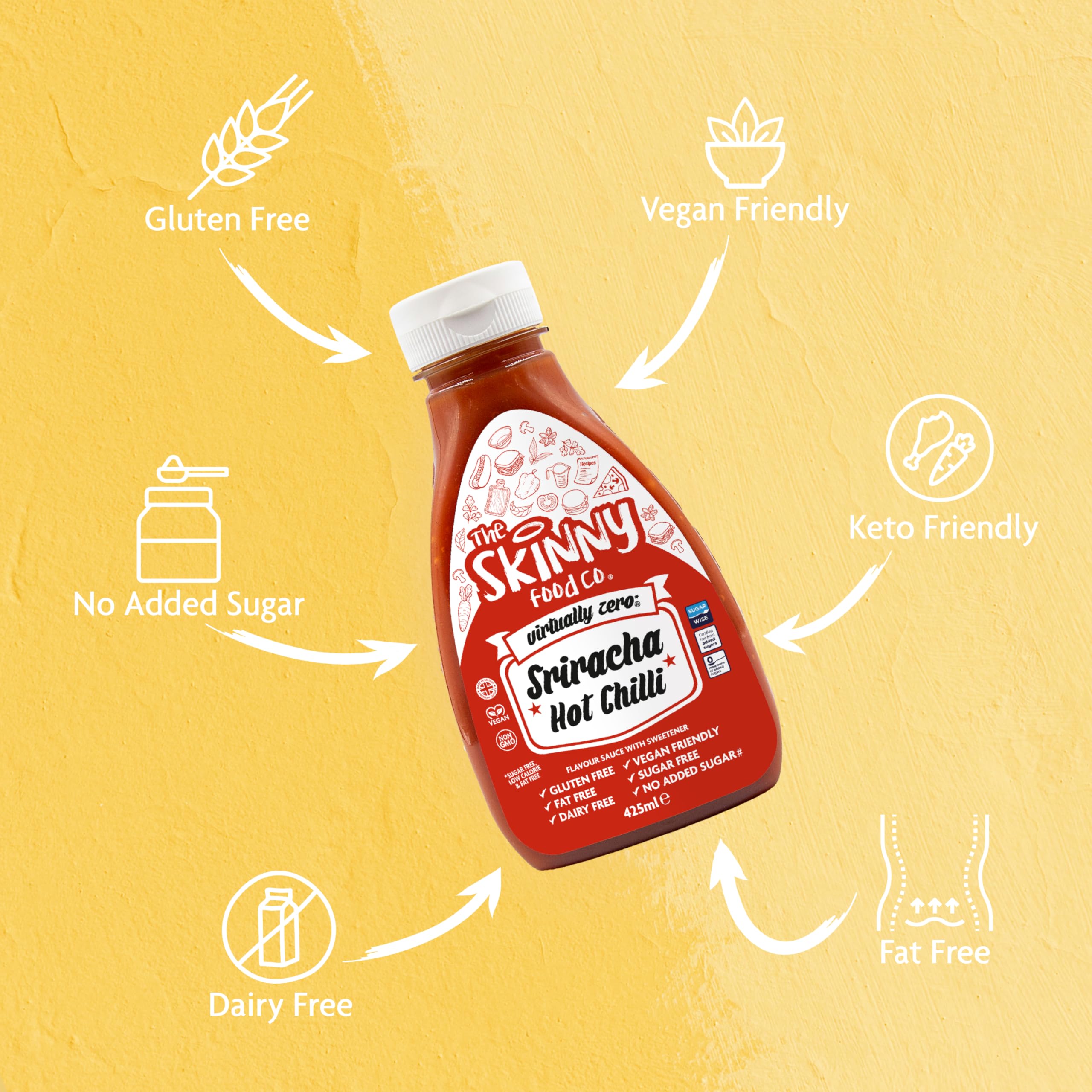 The Skinny Food Co Zero Calorie Sauce - 425ml / Sriracha - Sauces & Syrups