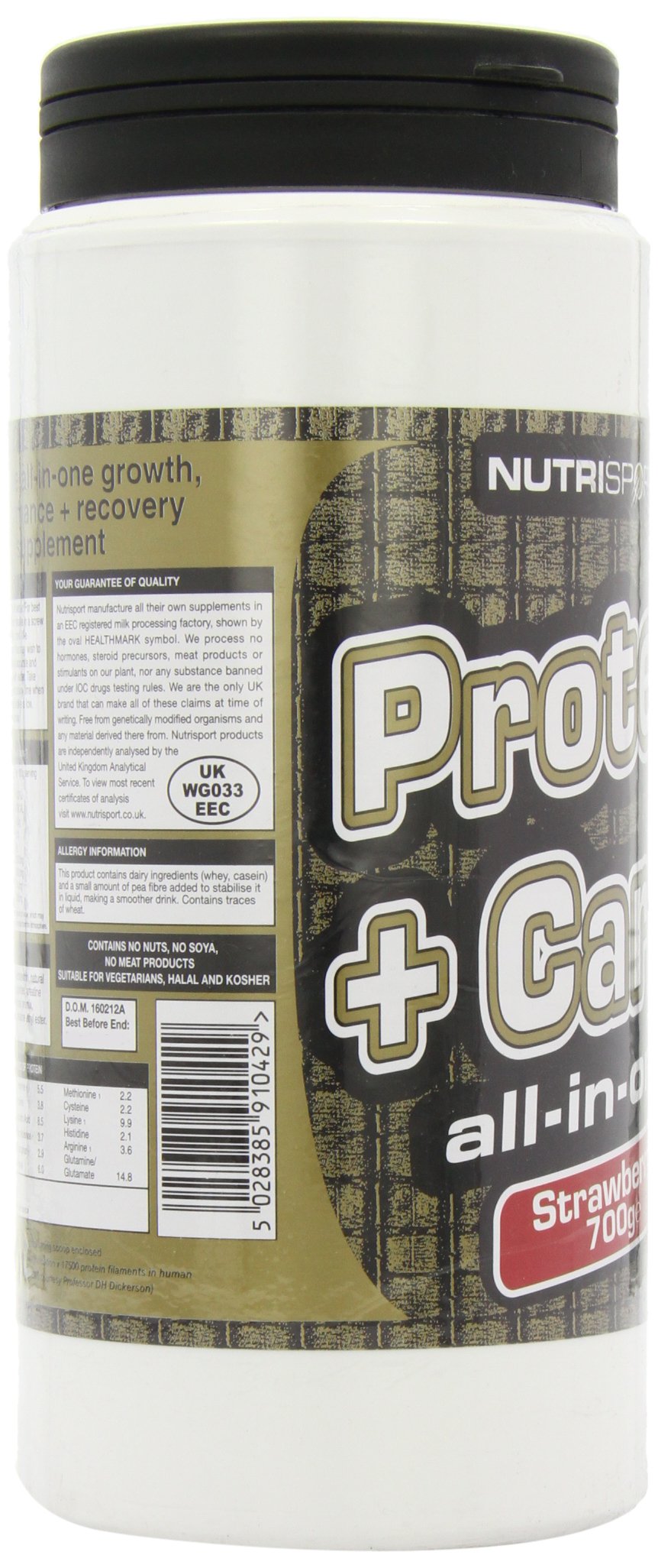 NutriSport Protein & Complex Carbs strawberry flavored whey concentrate powder 700g