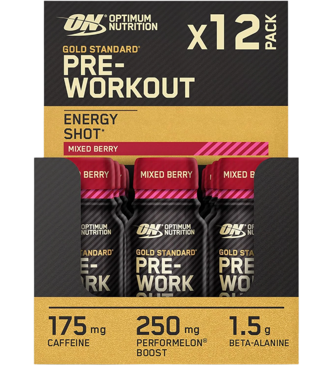 Optimum Nutrition Gold Standard Pre-Workout Shot - 12x60ml / Mixed Berry - Pre-Workout