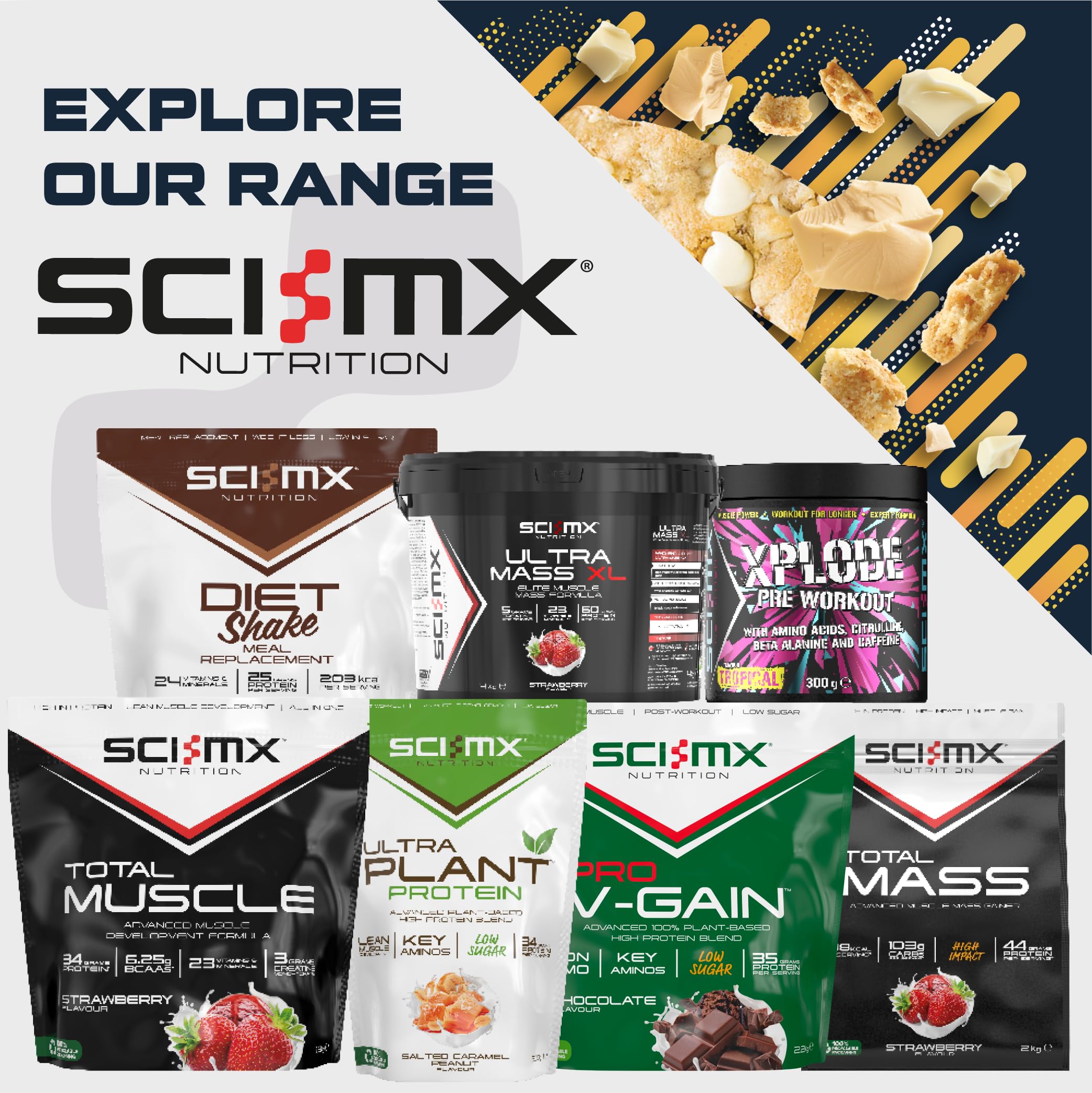 SCI-MX Blondie sports supplements with oat flour for muscle recovery and energy
