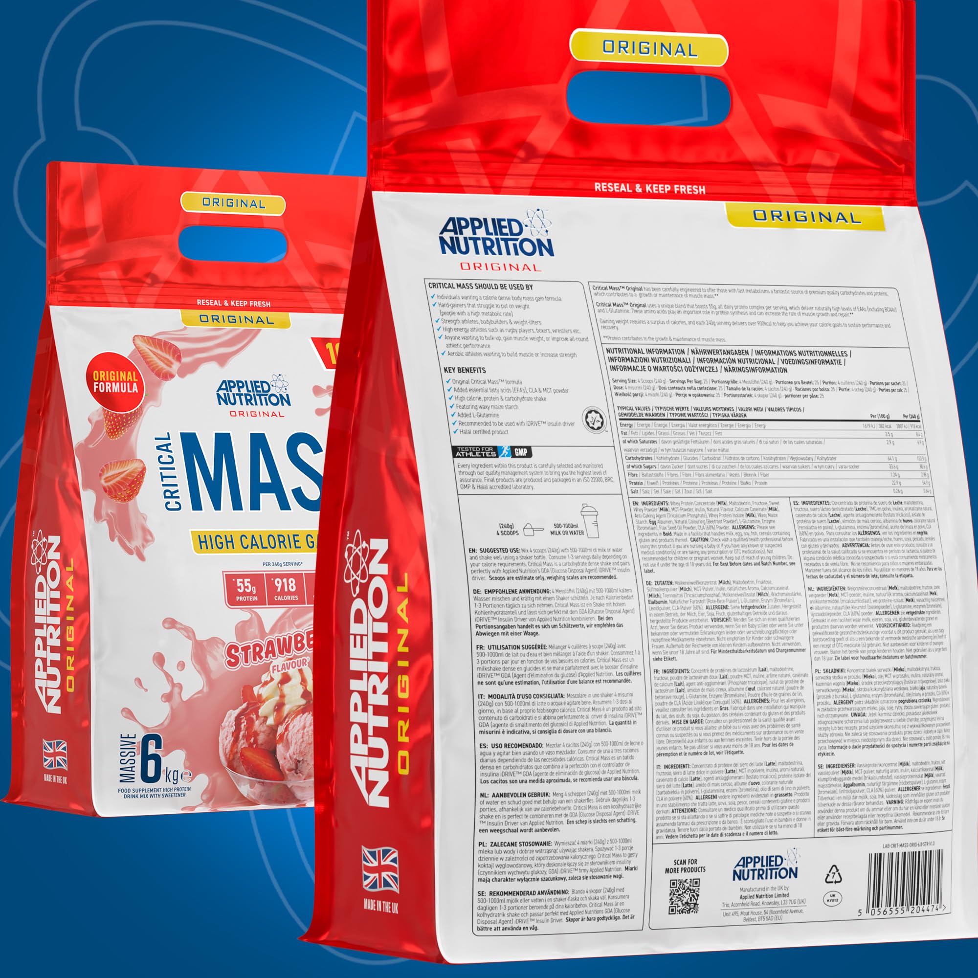 Applied Nutrition Critical Mass Original - Weight Gainer Powder