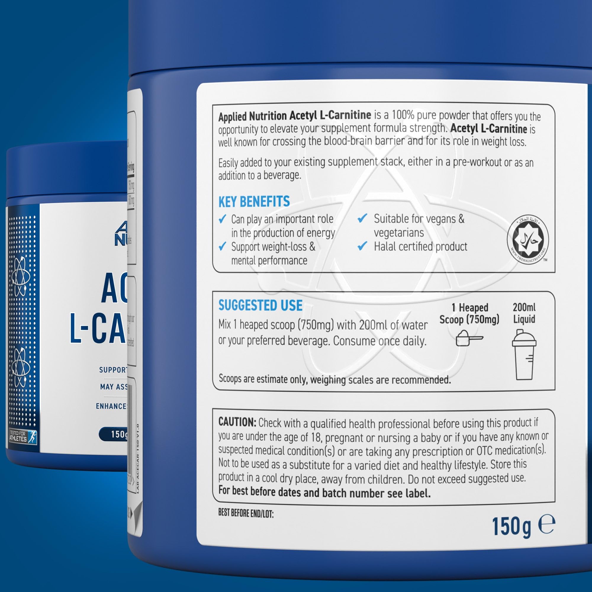 Applied Nutrition Acetyl L-Carnitine 300g - 150g / Unflavoured - Carnitine Capsules