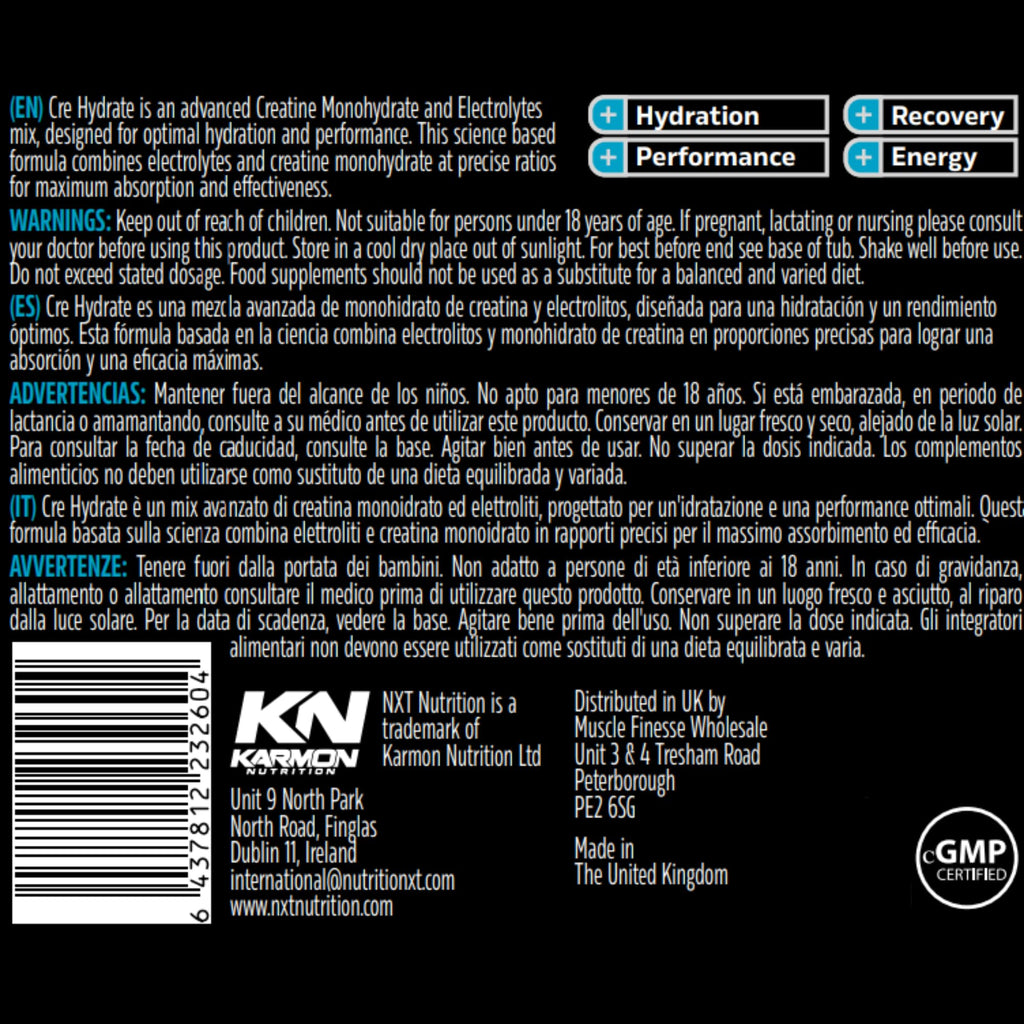 NXT Nutrition CRE Hydrate 180g