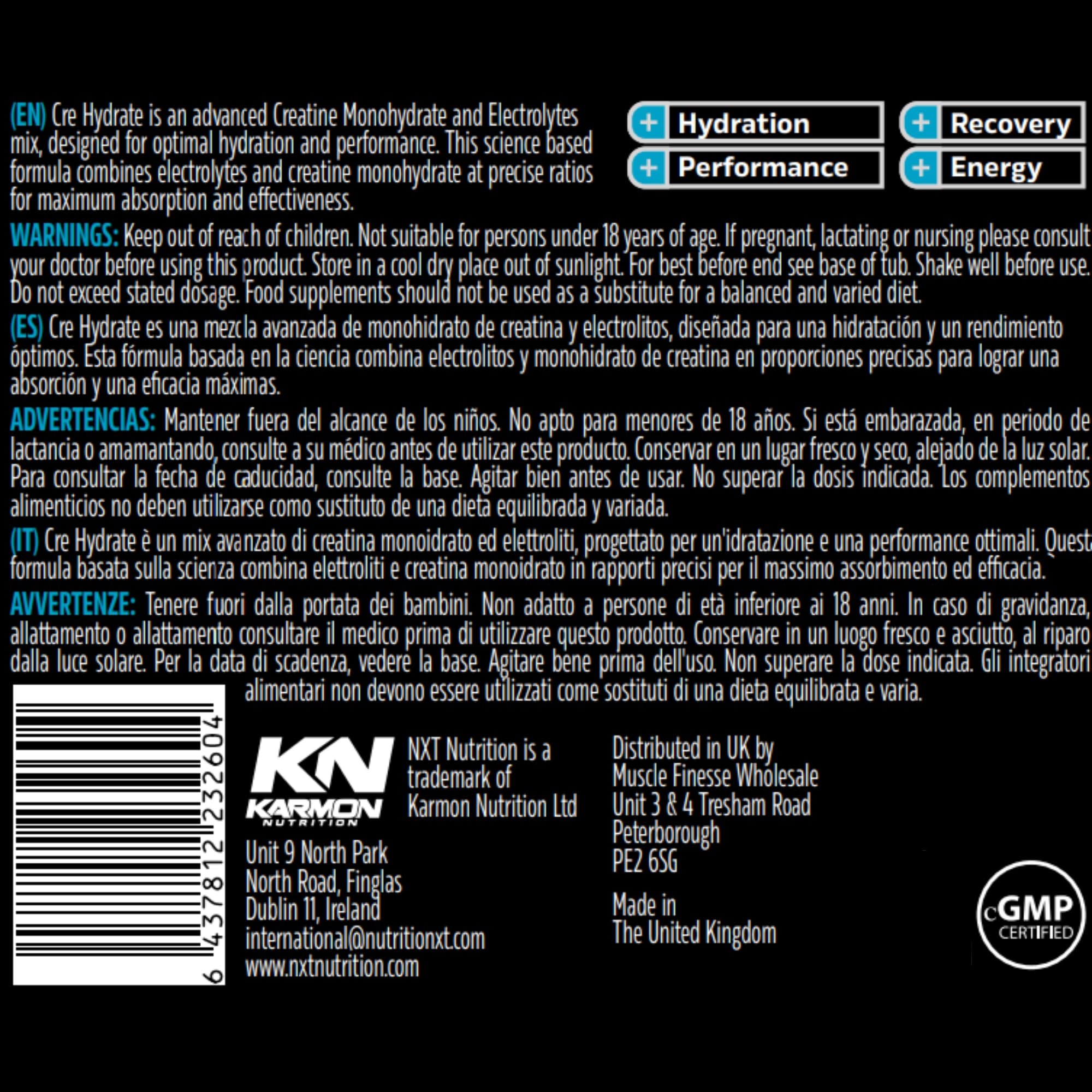 NXT Nutrition CRE Hydrate 180g