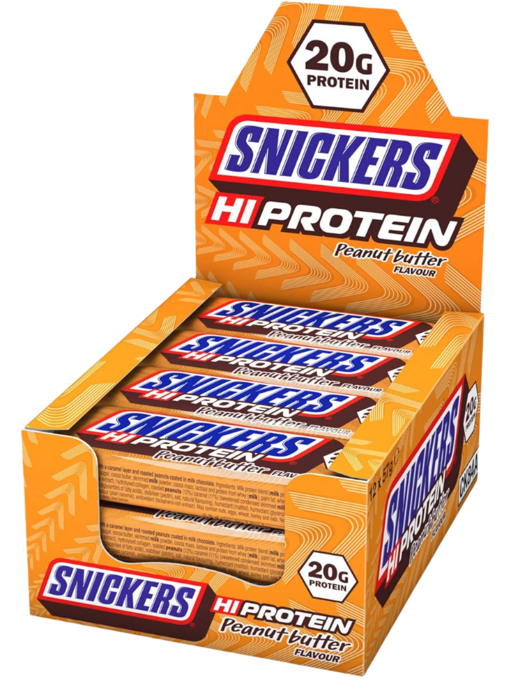 Snickers Hi-Protein Bars - 12x57g / Peanut Butter - Protein Bars