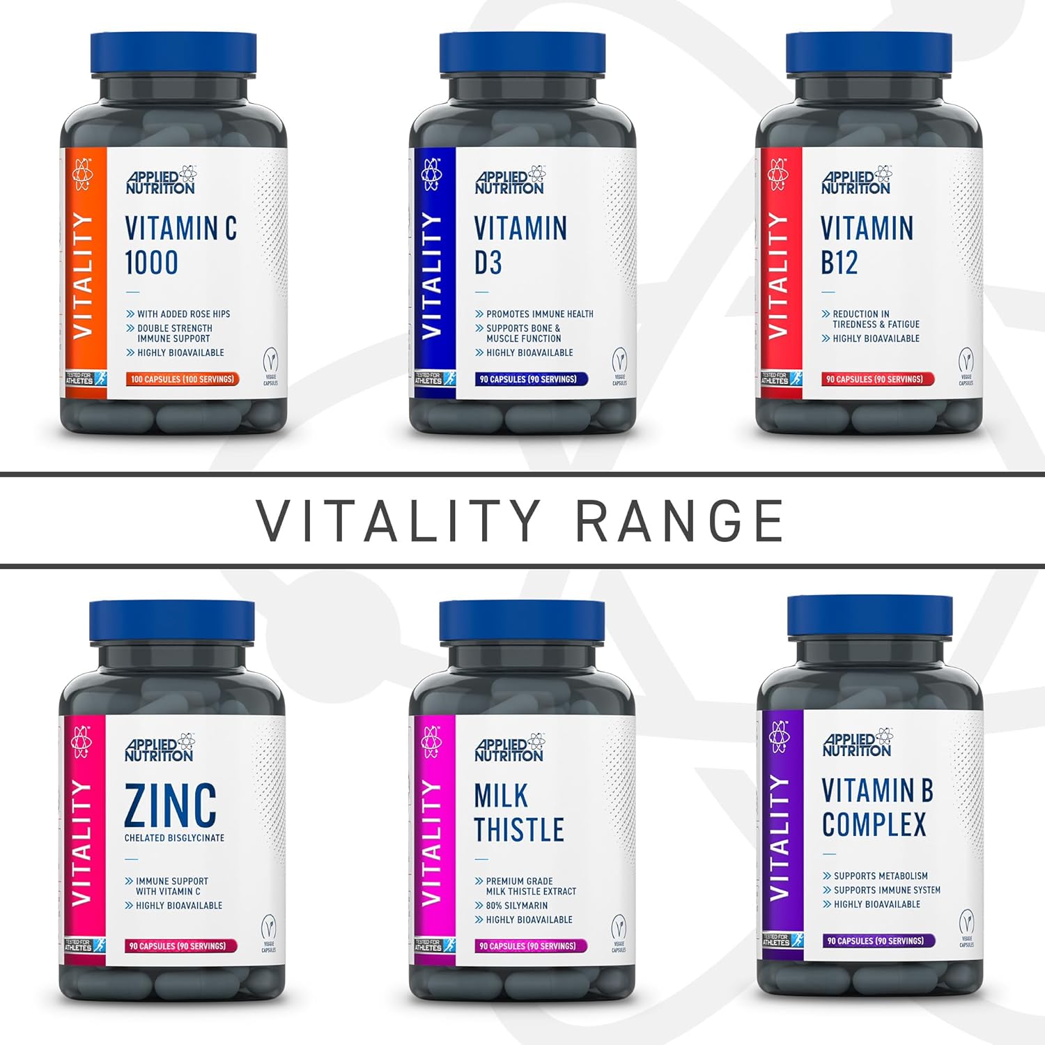 Applied Nutrition VITALITY Complex-B 90 Veg Caps - 90Veg Caps - Vitamin B-Complex
