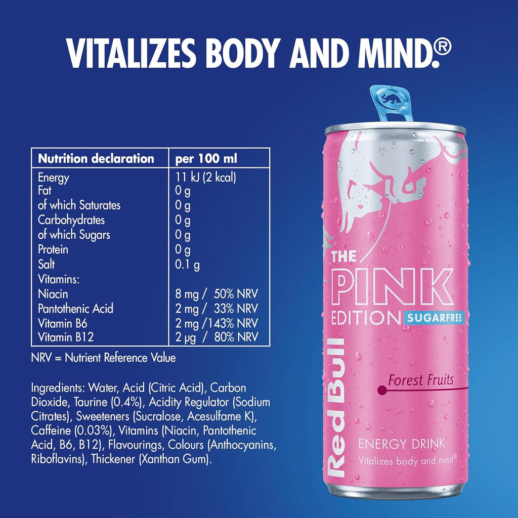 Red Bull Sugar Free Pink 12x250ml