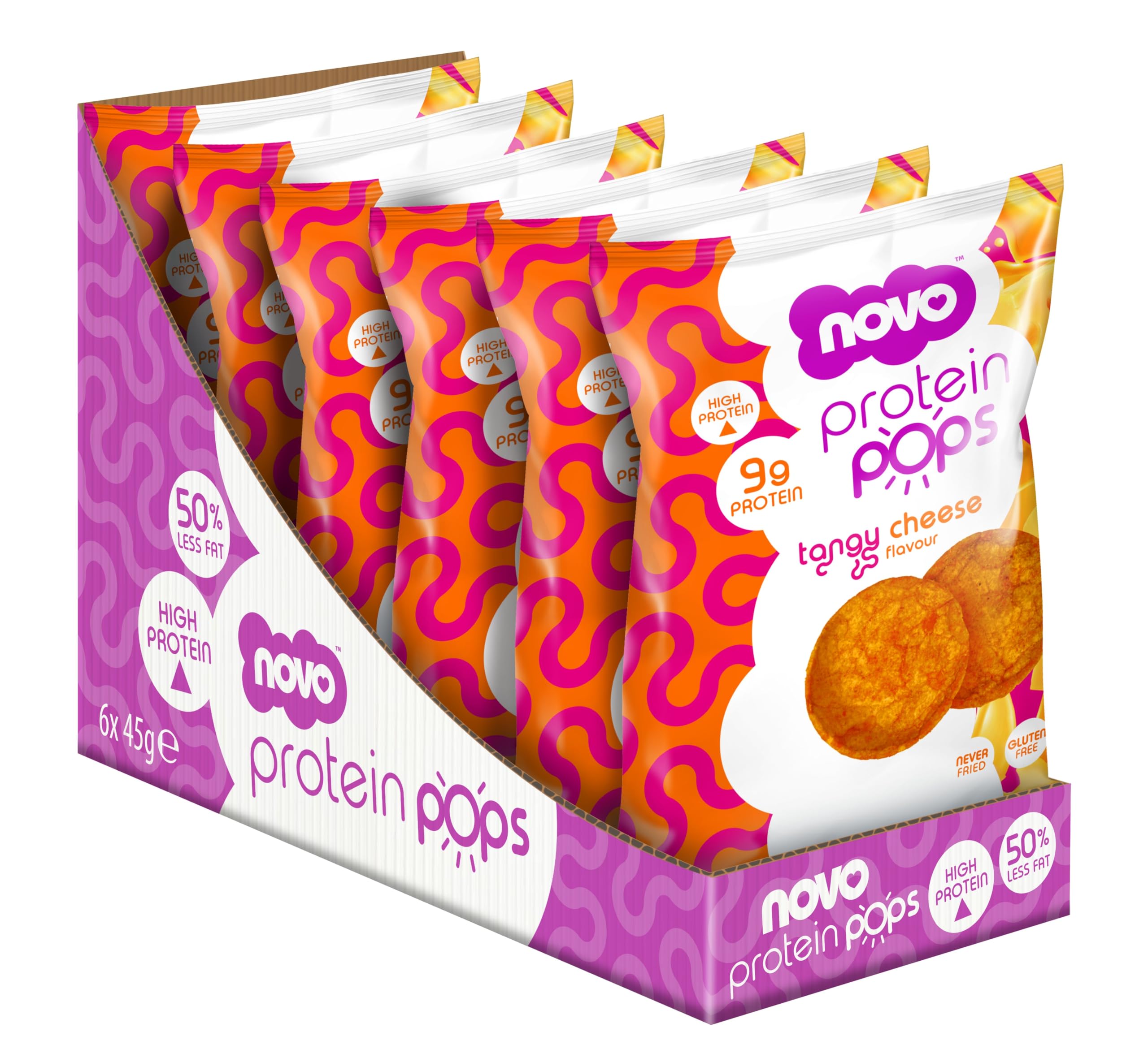 Novo Nutrition Novo Protein Pops - 6x45g / Tangy Cheese - Protein Crisps