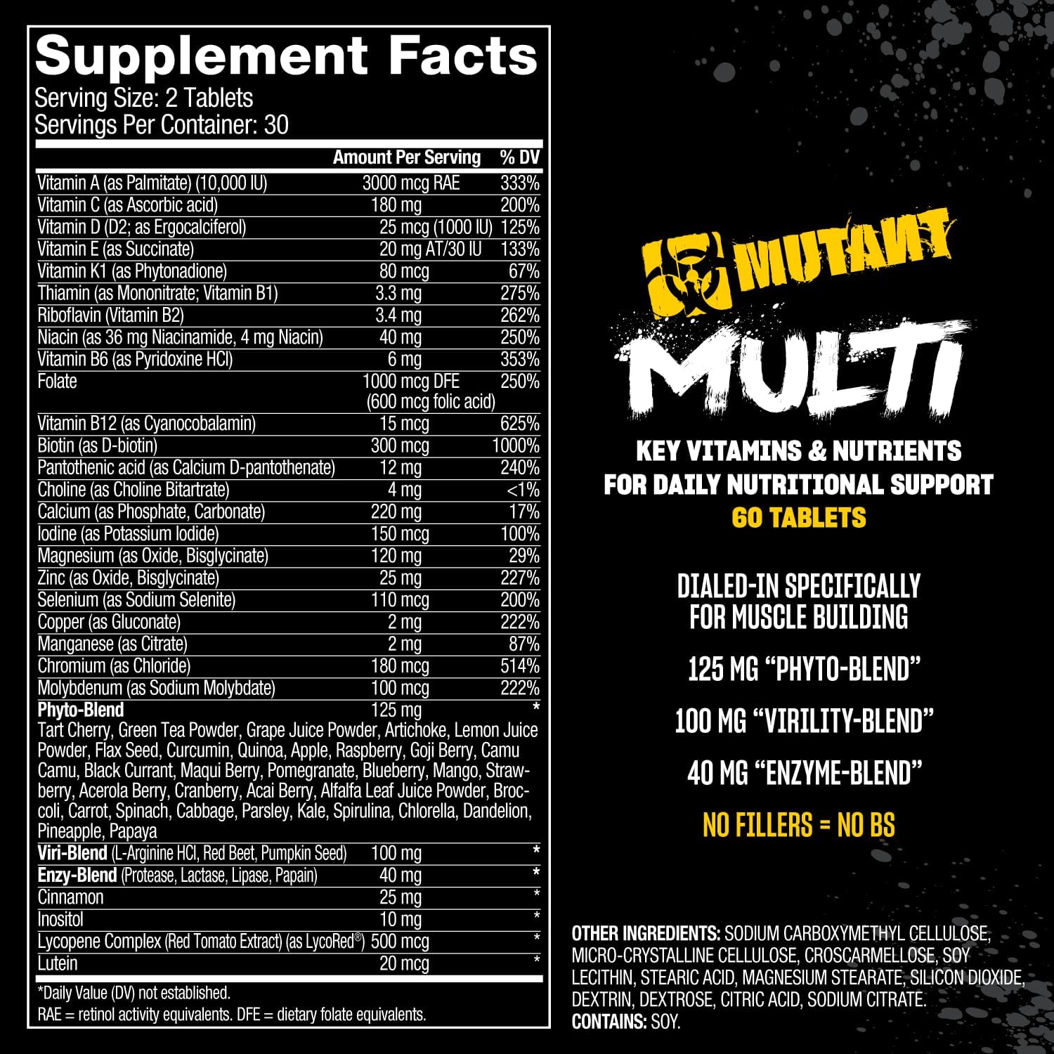Mutant Core Multi - 60 Tabs - Multi-Vitamin Capsules