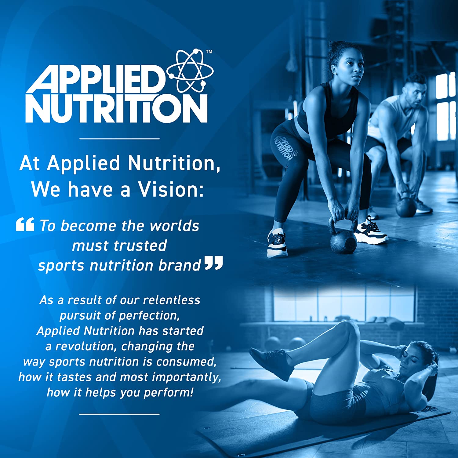 Applied Nutrition Clear Whey promotional material highlighting ultra-hydrolysed whey for muscle recovery