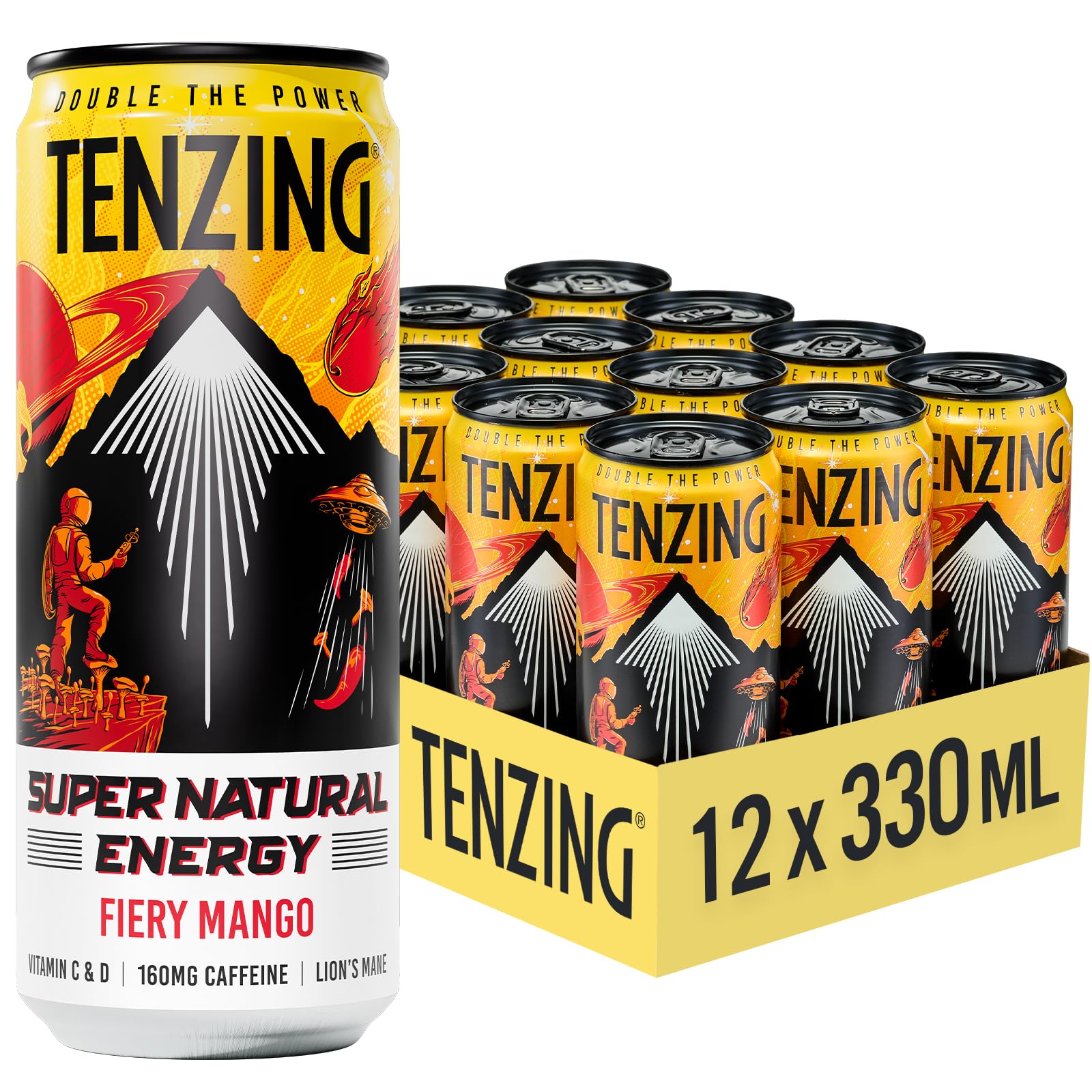 Tenzing Super Natural Energy - 12x330ml / Fiery Mango - Natural Energy Ready-to-Drinks