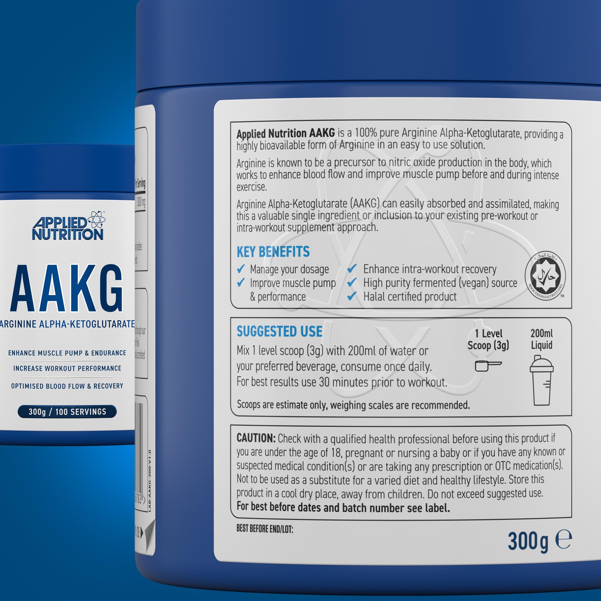 Applied Nutrition AAKG - 300g / Unflavoured - Arginine Alpha-Ketoglutarate Powder