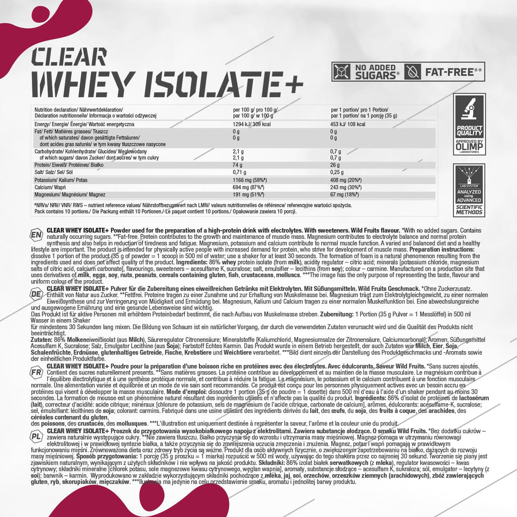 Olimp Sport Nutrition Clear Whey Isolate + - Whey Proteins