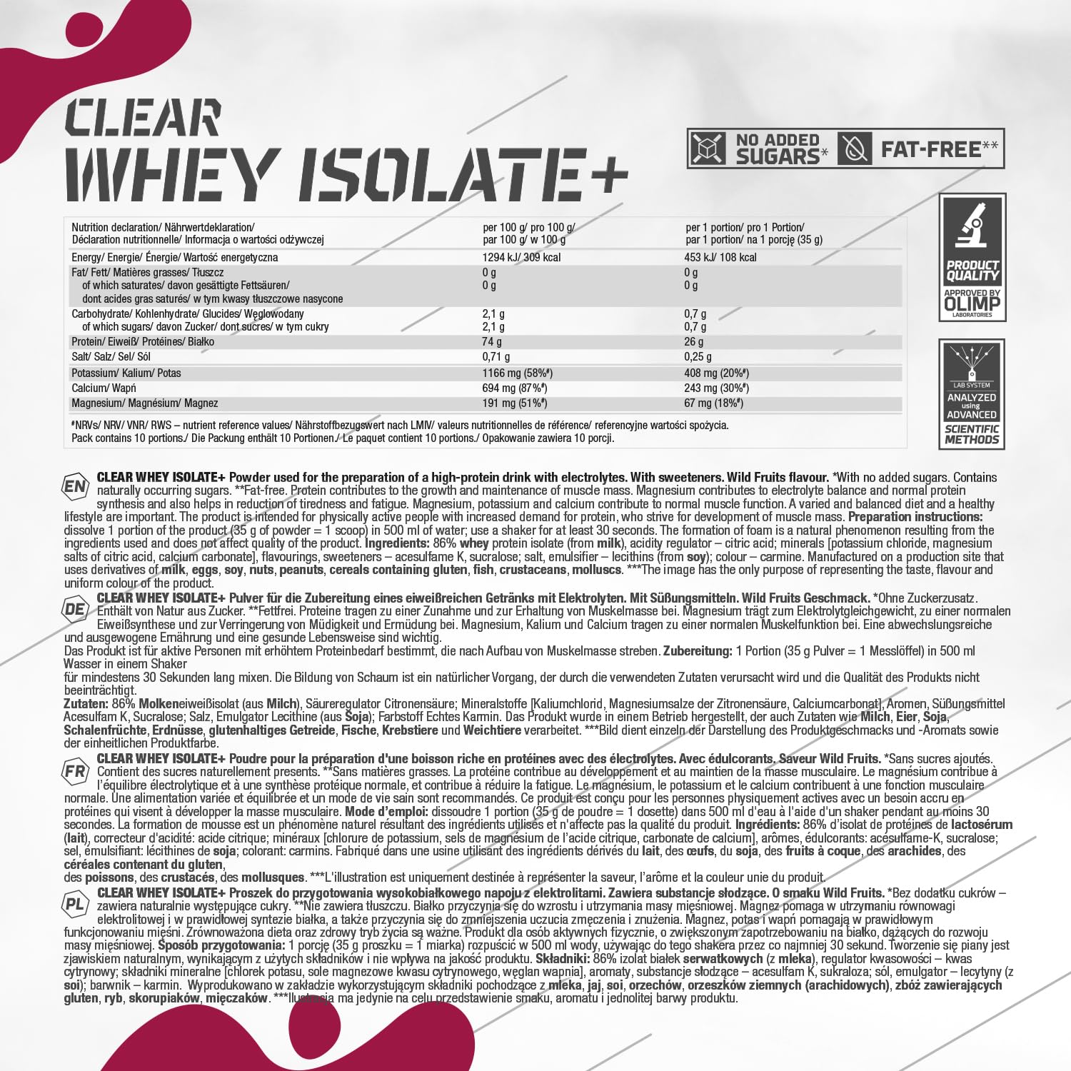 Olimp Sport Nutrition Clear Whey Isolate + - Whey Proteins
