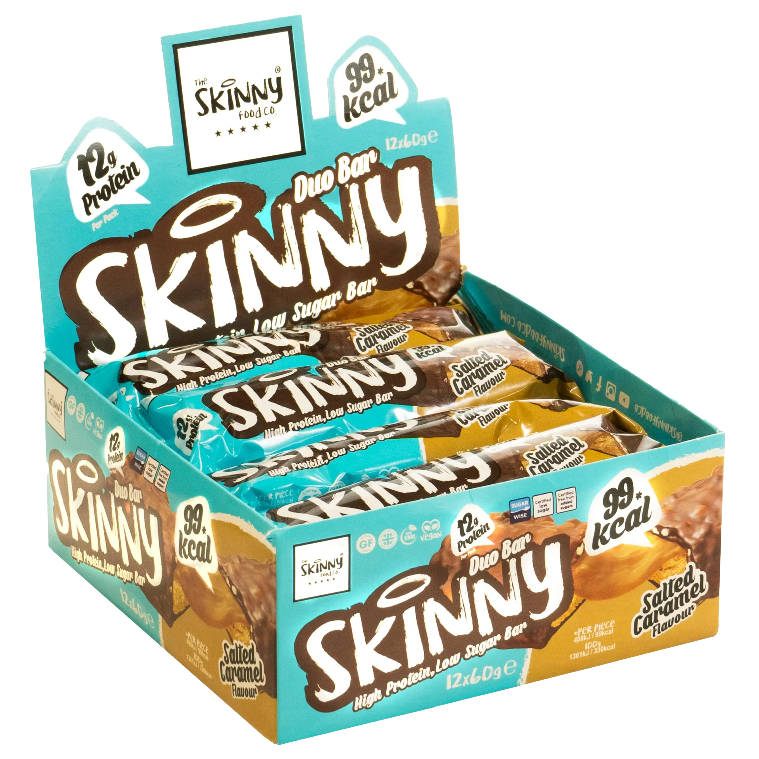 The Skinny Food Co Skinny Duo Bar - 12x60g / Salted Caramel - Protein Bars