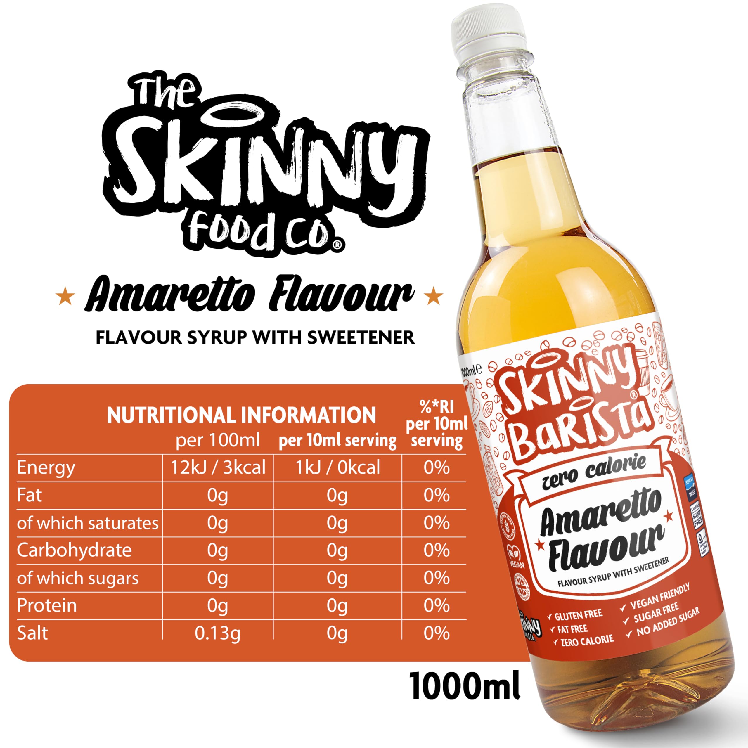 The Skinny Food Co Skinny Barista Zero Calorie Coffee Syrup - Zero VAT ZER001