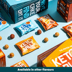 Assorted keto balls and protein balls in packets and boxes from The Protein Ball Co Keto Ball Snack