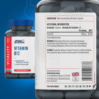 Bottle of Applied Nutrition Vitality B12 capsules for energy support and nutrition vitamin b12
