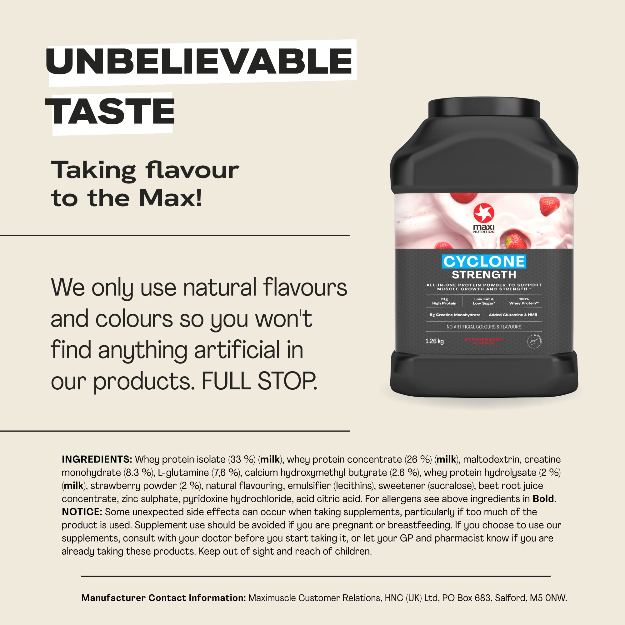 MaxiNutrition Cyclone 1.26kg - All-In-One Gainer Powder